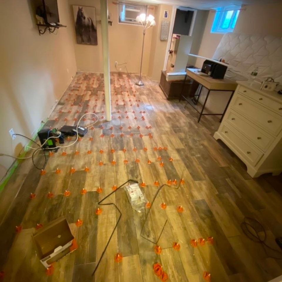Basement renovation job done by J.B.T Contracting of Suffolk County, NY
