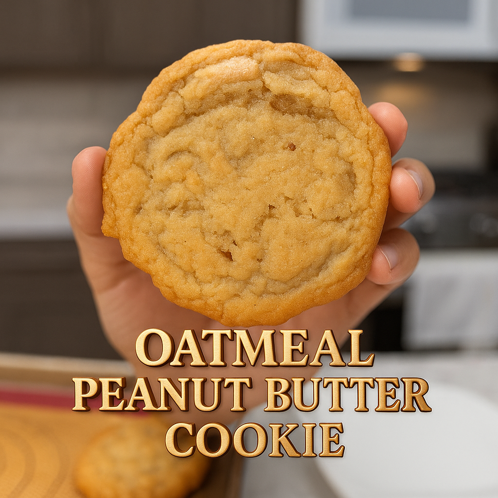 Soft and chewy oatmeal peanut butter cookies from BeSureToCook on a cooling rack