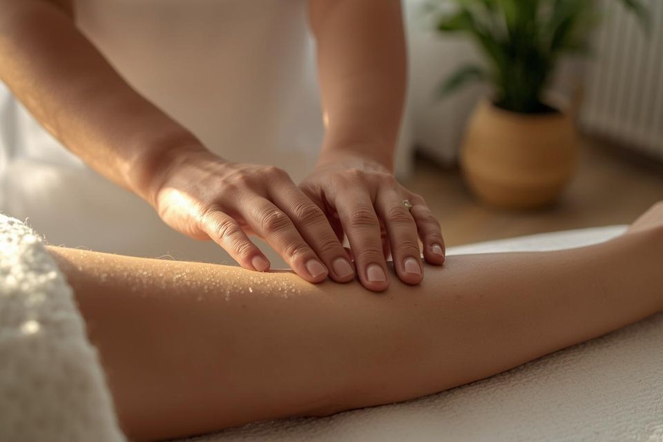 Close up of practitioner testing reflex points hyperrealistic in wellness office