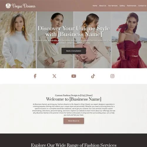 Fashion designer website design theme original
