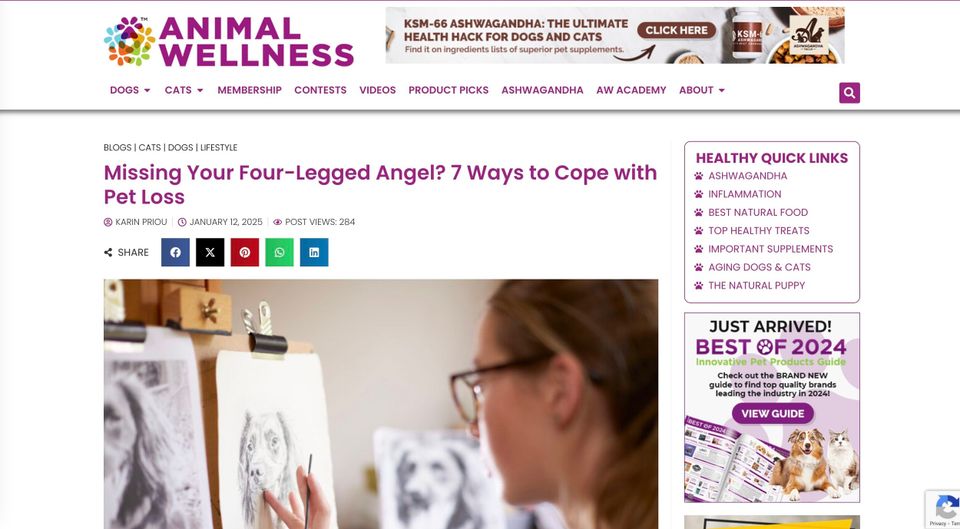 Screenshot of Animal Wellness - KPCopy's article