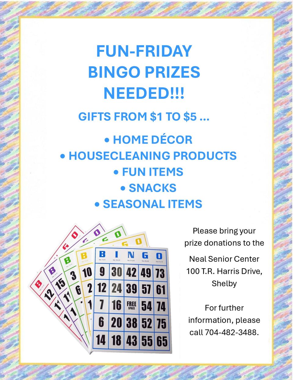 Poster may 2026 fun friday bingo prize request
