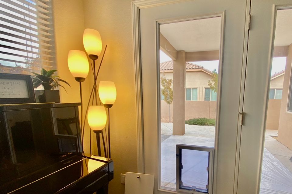 Up close glass door