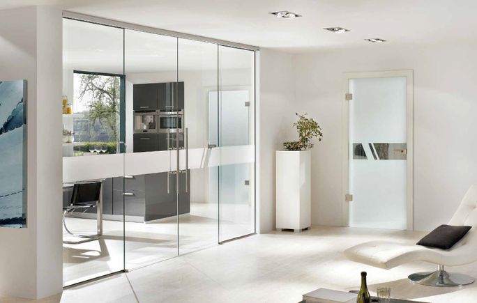 Aero glass sliding door with office sides panels 1