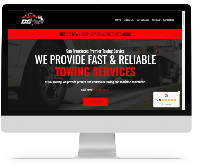 DG Towing logo - WPB WebDesigns towing company website example