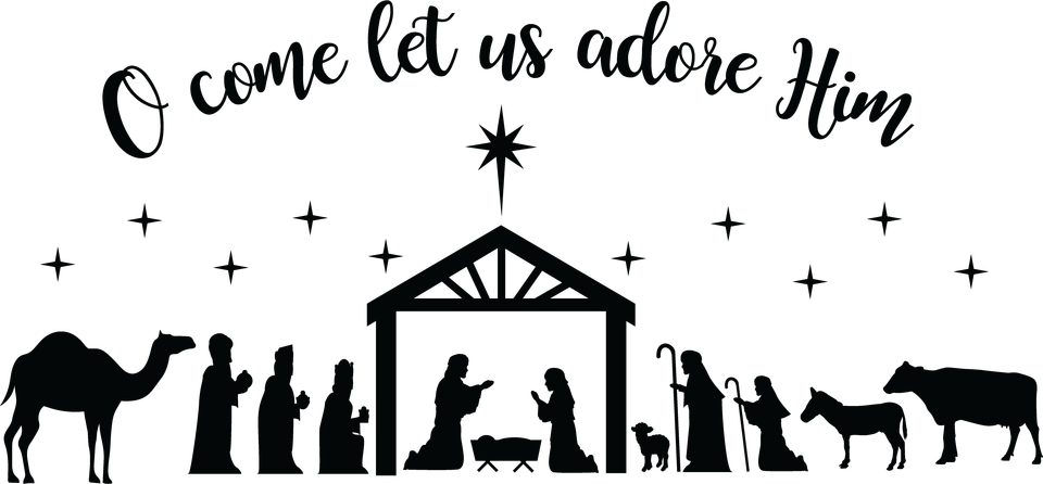 Seasons   christmas nativity o come let us adore him