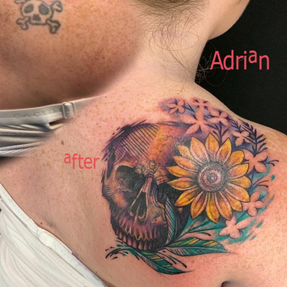 Adrian skull flower cover up
