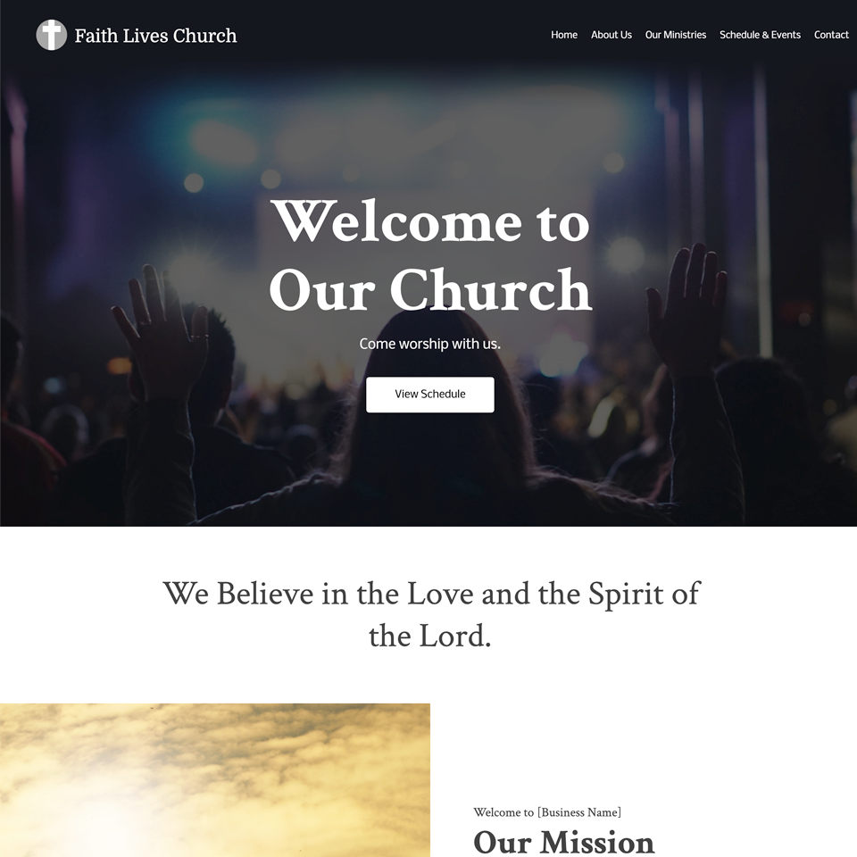 Church website design theme