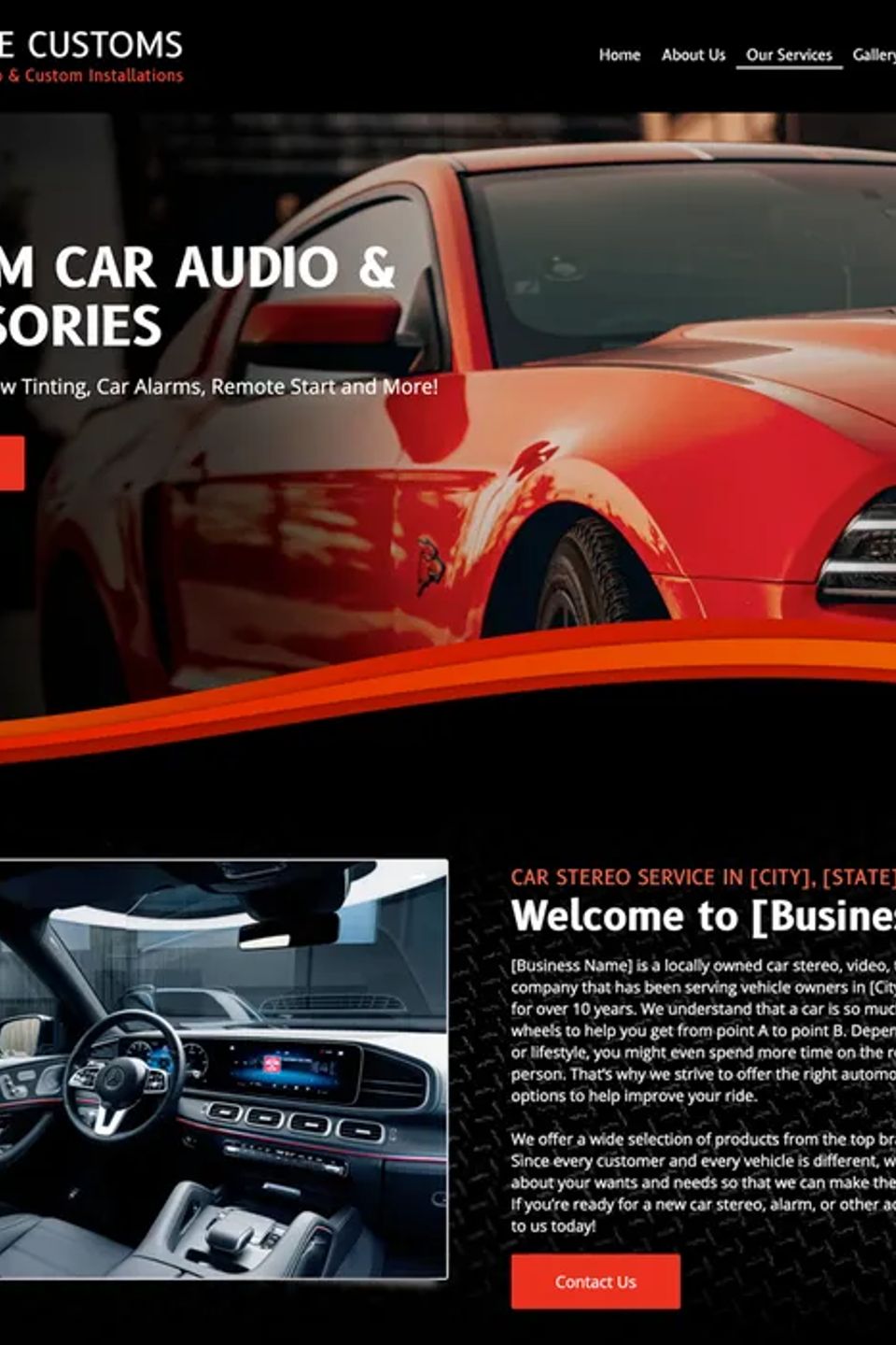 Car audio security website design original