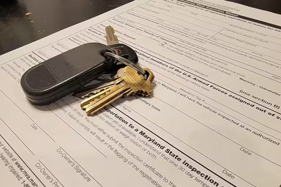 Maryland temporary registration