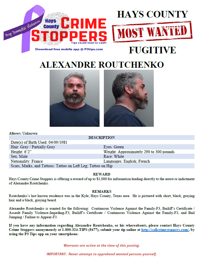 Routchenko most wanted poster