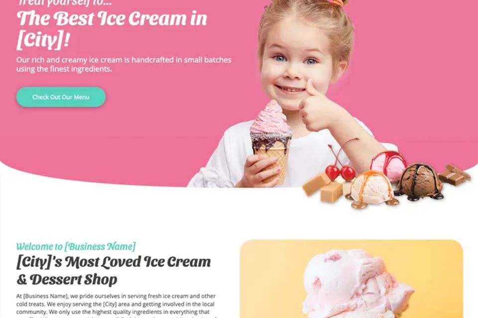 Best ice cream shop website design theme original
