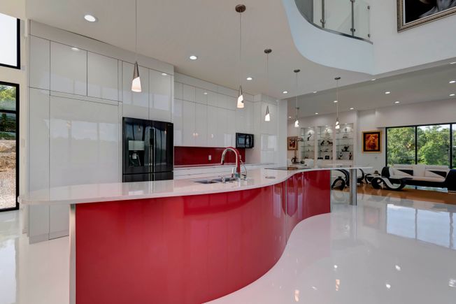 Symphony house kitchen red s island
