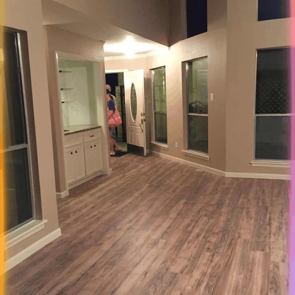 Interior flooring installation as part of a home remodeling project in Spring Texas