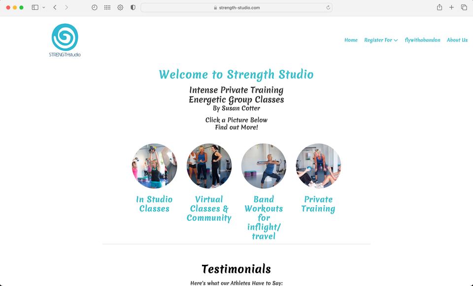 Strength Studio's website is a great example of what Small Business Brothers can do for your business
