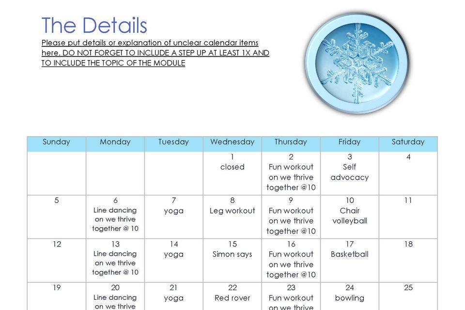 January move and groove 2025 calendar