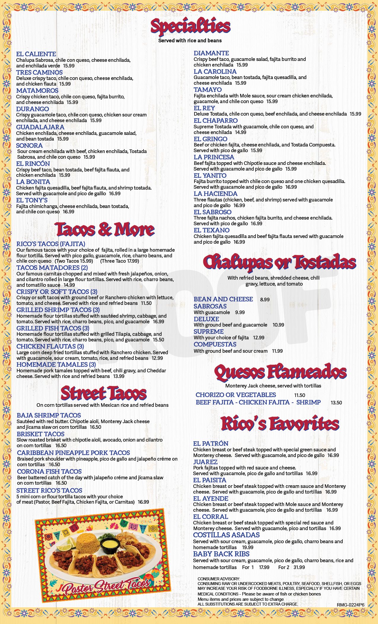 Ricos menu discount