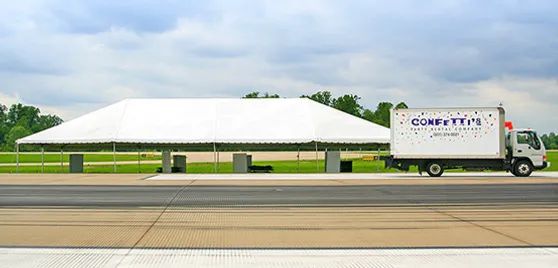 Confetti's party rental tent truck