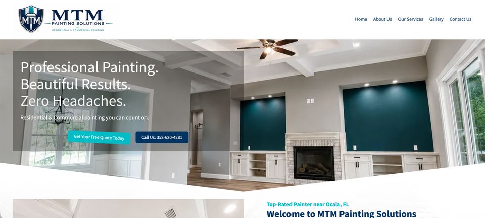 Mtm painting solutions webpage capture
