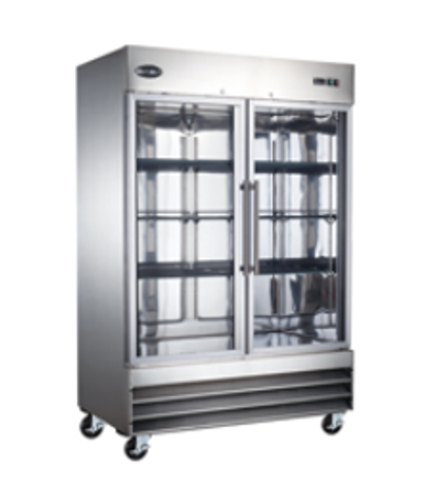 Commercial Restaurant Reach In Cooler or Freezer with Two Glass Doors