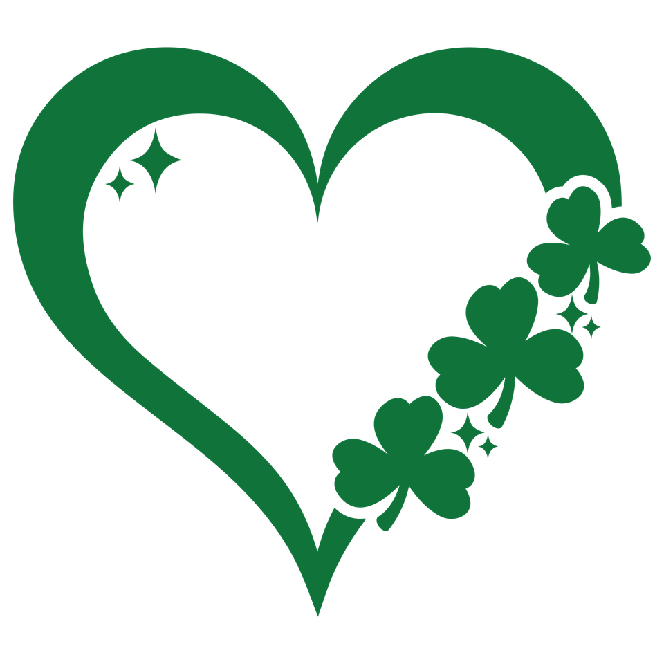 Seasons   st patrick’s day heart with 3 leaf clovers designpng 3