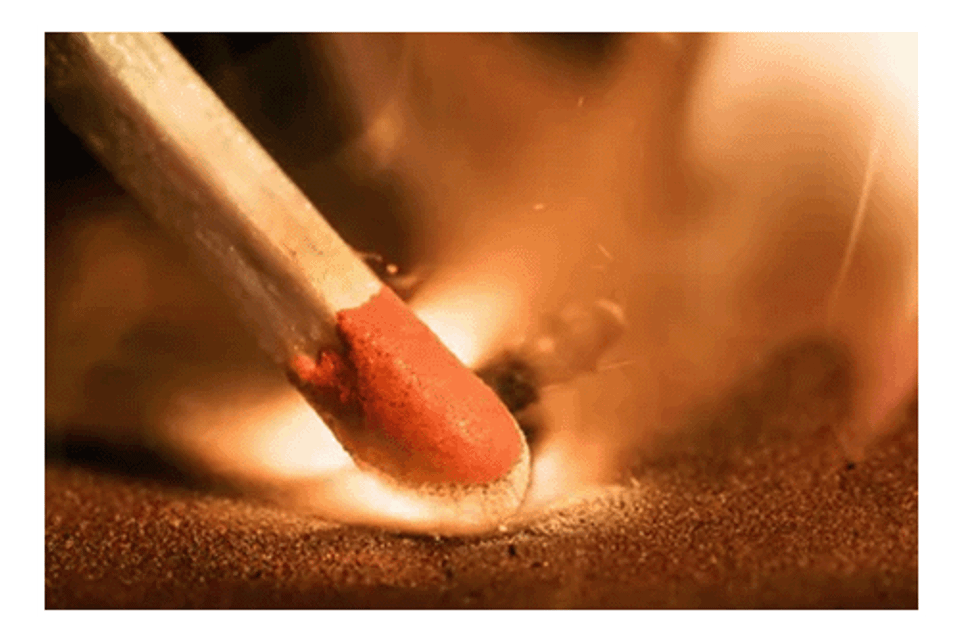 Lighting a match