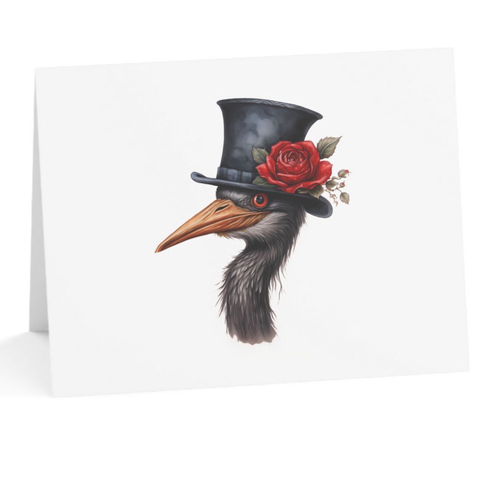 Reddish egret valentines day card