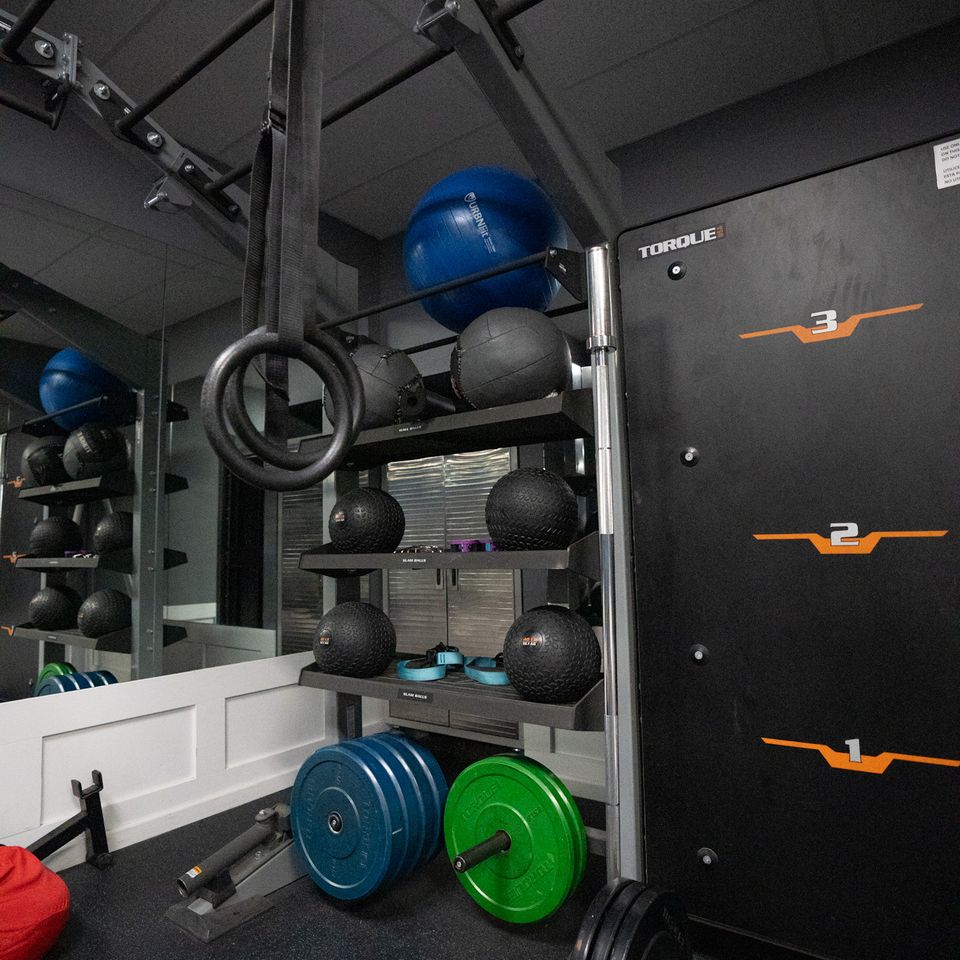 The ball wall at Maximus Gym in Riverhead