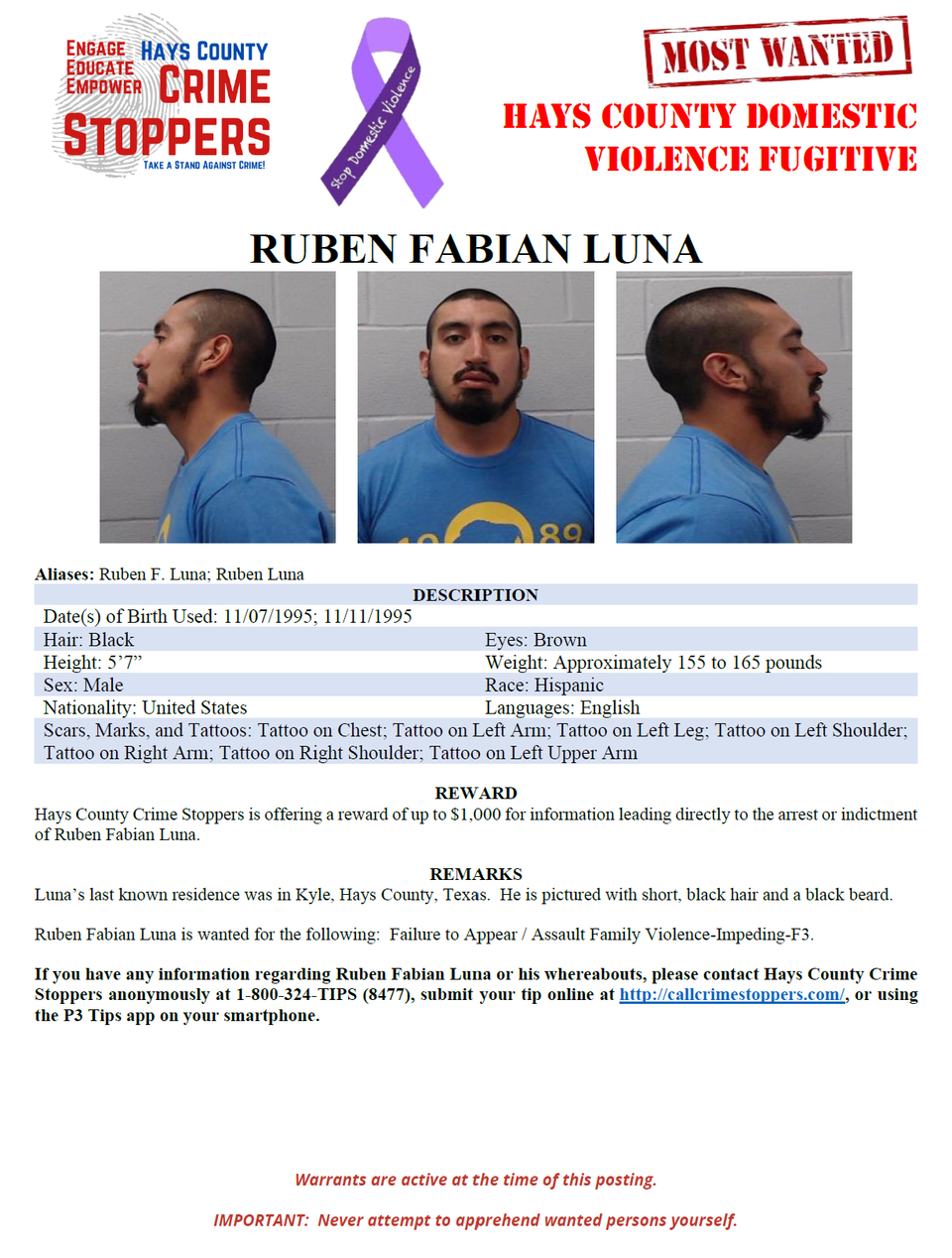 Luna most wanted poster