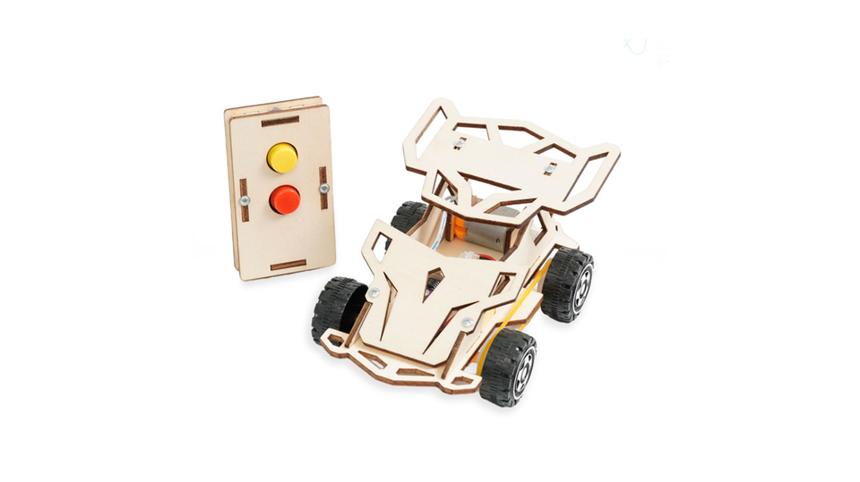 27. okyn2537 26 diy stem toys technology science experimental tool kit infrared sensor wireless remote control four wheel vehicle (1 1)