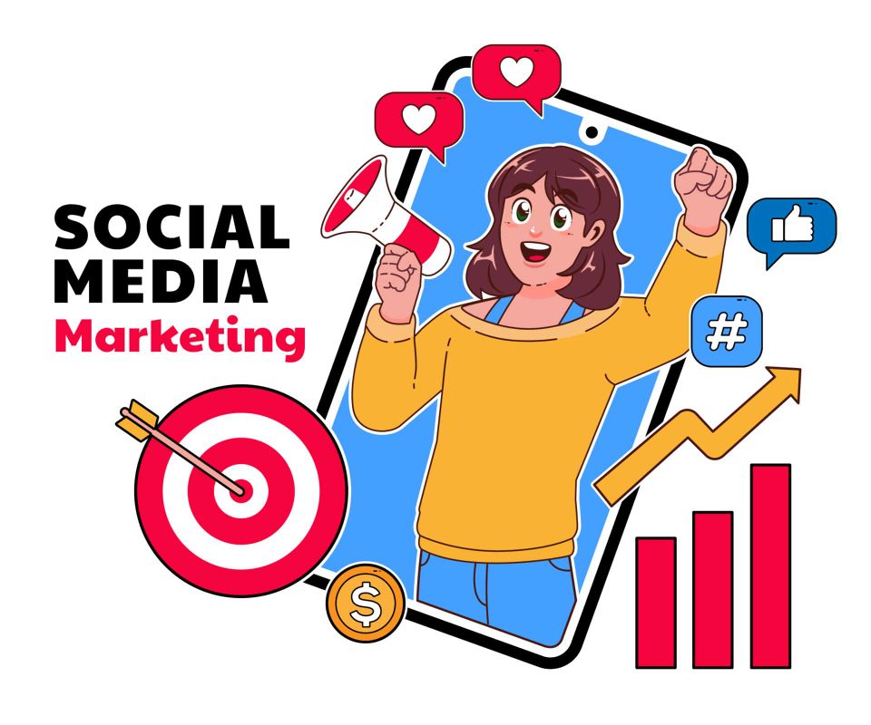 Social media marketing illustration