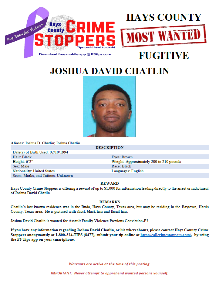 Chatlin most wanted poster