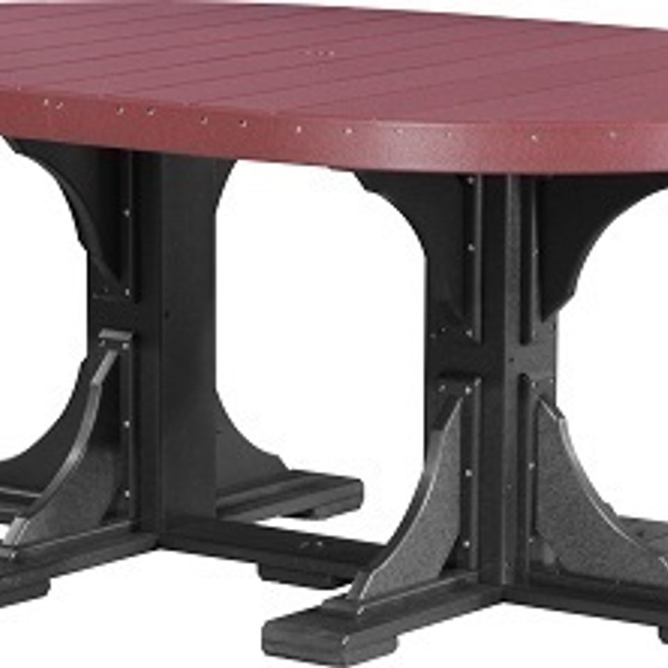 Sunrise poly lawn   hardwood furniture   paden  oklahoma   luxcraft tables   p46otchb 4x6 oval table cherrywood   black20180518 26811 x4yg8u