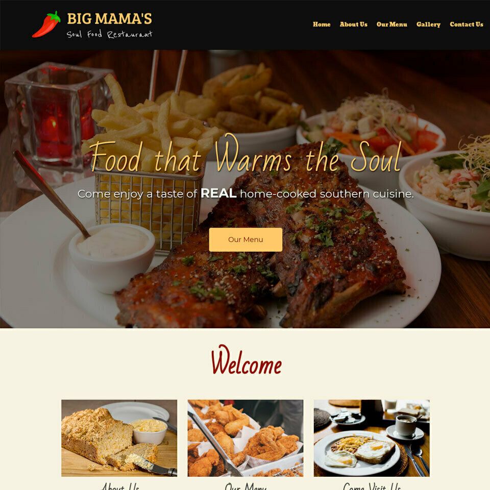 Soul food website template 960x960
