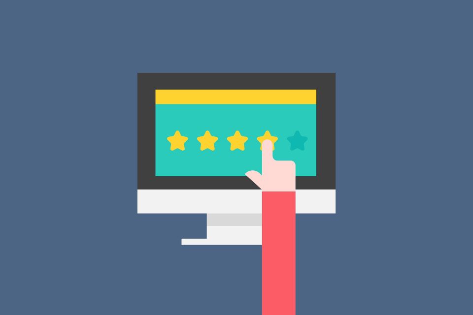Graphic showing review stars