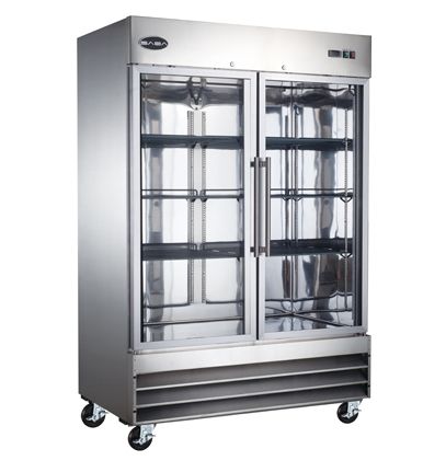 Commercial Restaurant Reach In Cooler or Freezer with Two Glass Doors