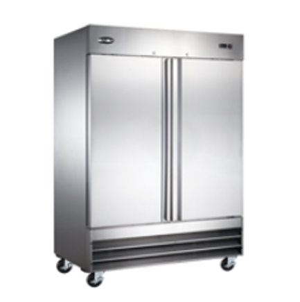 Commercial Restaurant Reach In Cooler or Freezer with Two Solid Stainless Steel Doors