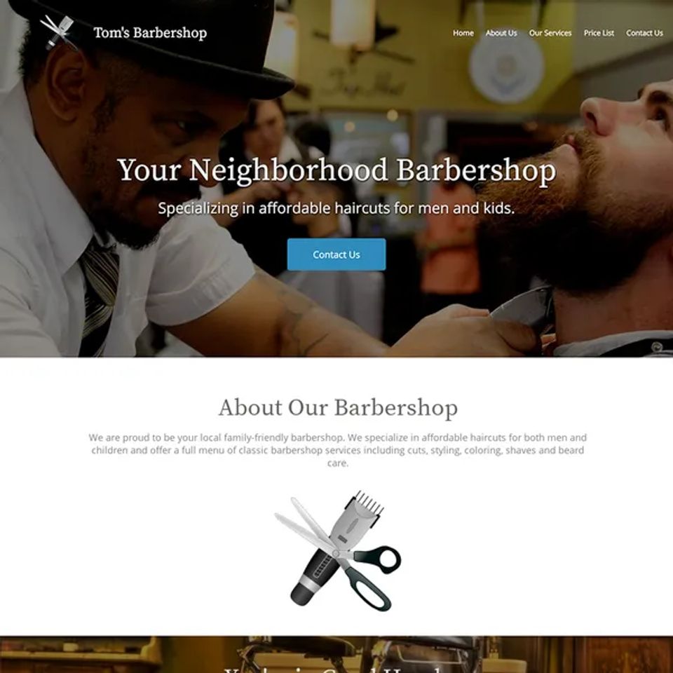 Barbershop website design theme original original