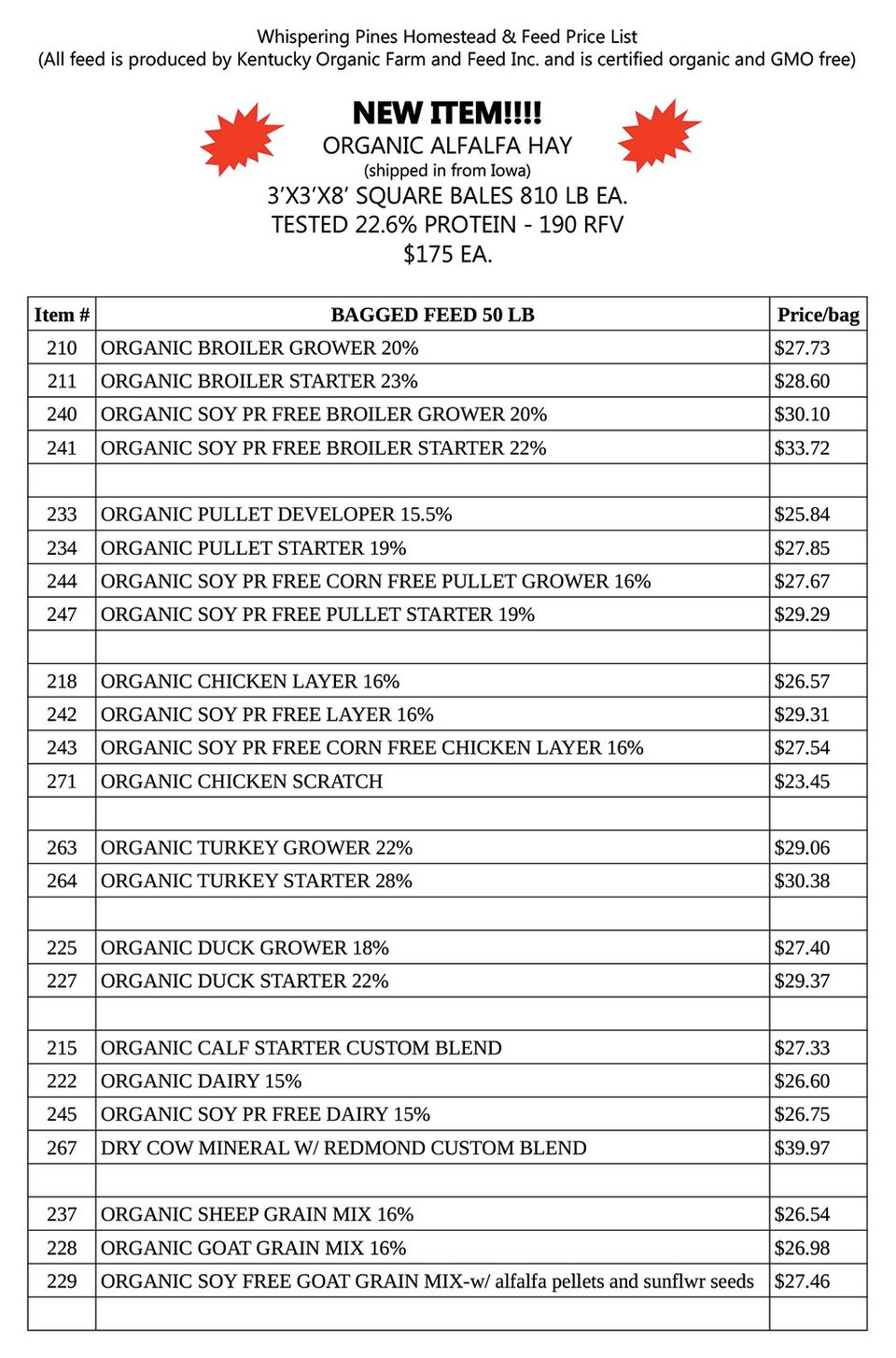 2025 prices nov 1