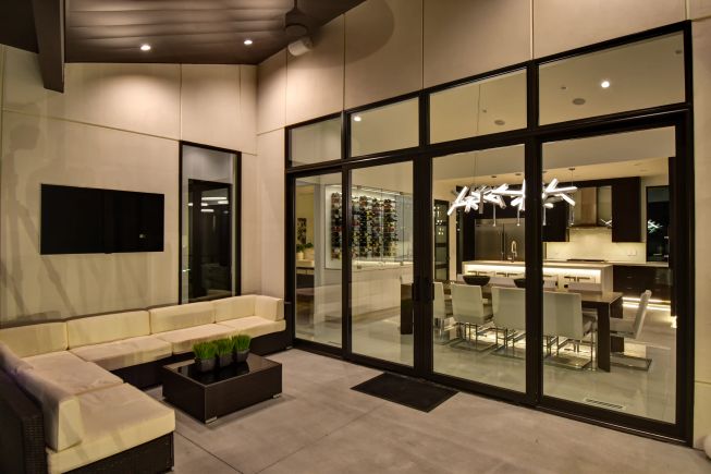 Whitehaven outdoor living room evening
