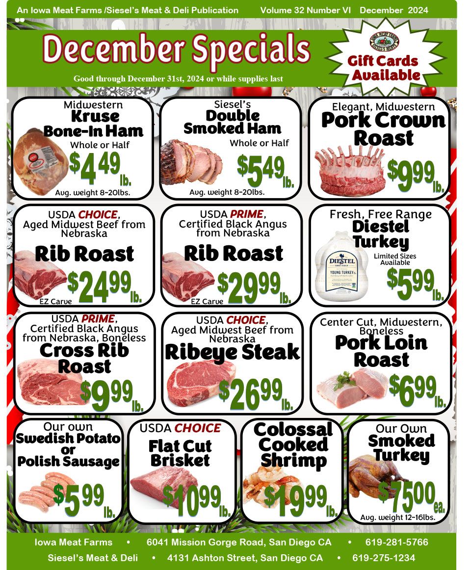 December 2024 specials