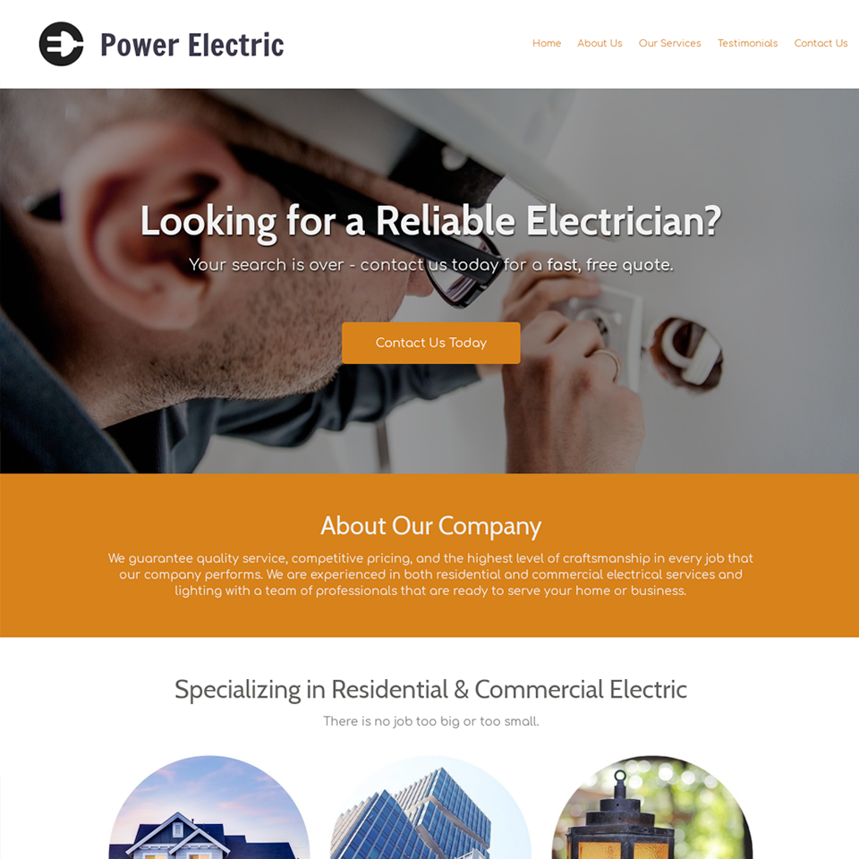 Electrician website theme 960x960