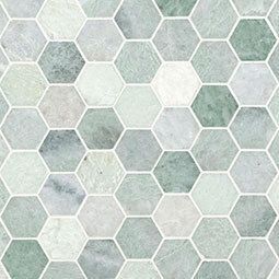 Icelandic green 2 hexagon polished