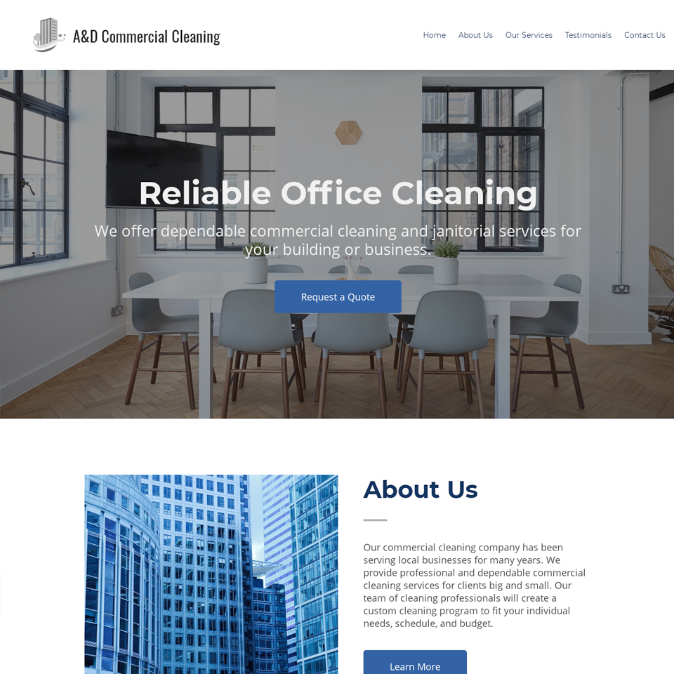 Commercial cleaning website design theme