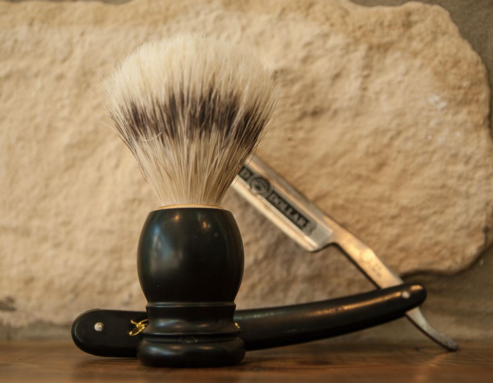 shaving knife and brush