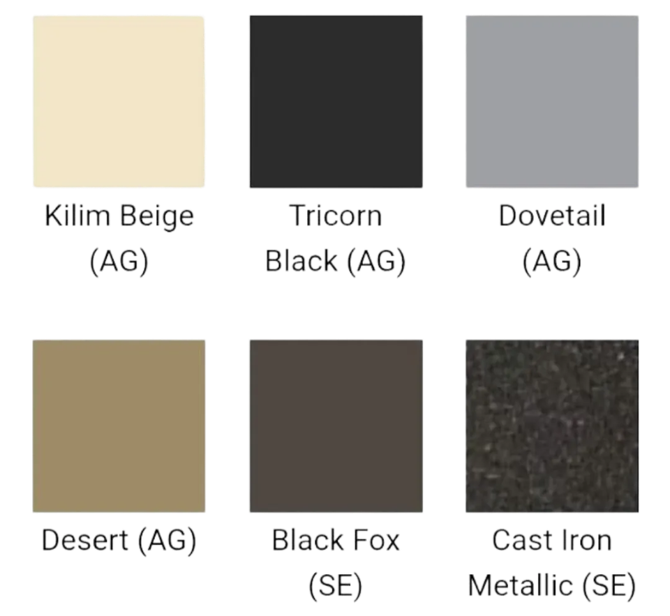 Available colors for powder coated steel by Pabst Leyton