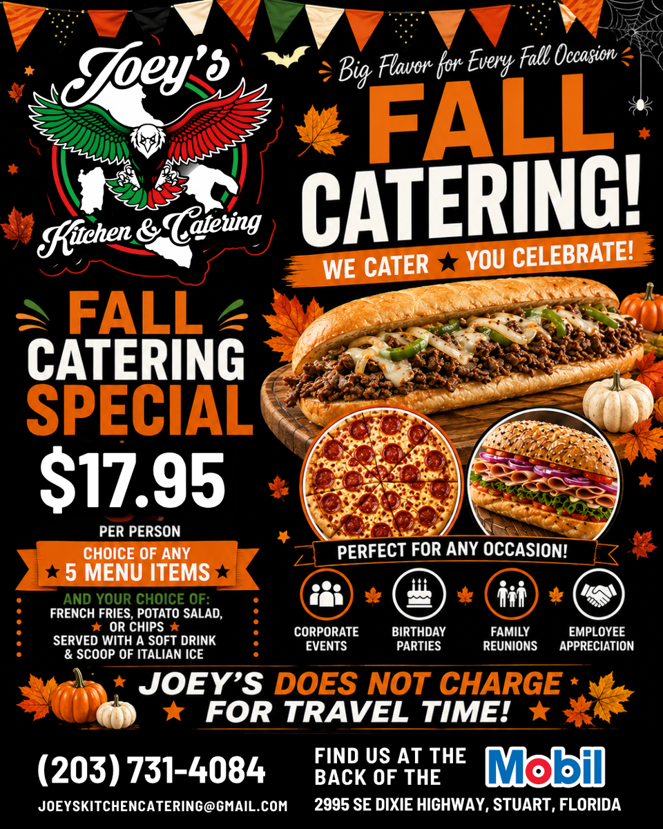 Joey's catering flyer 2026