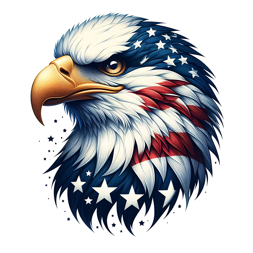 Patriotic   eagle head  with flag 18 2