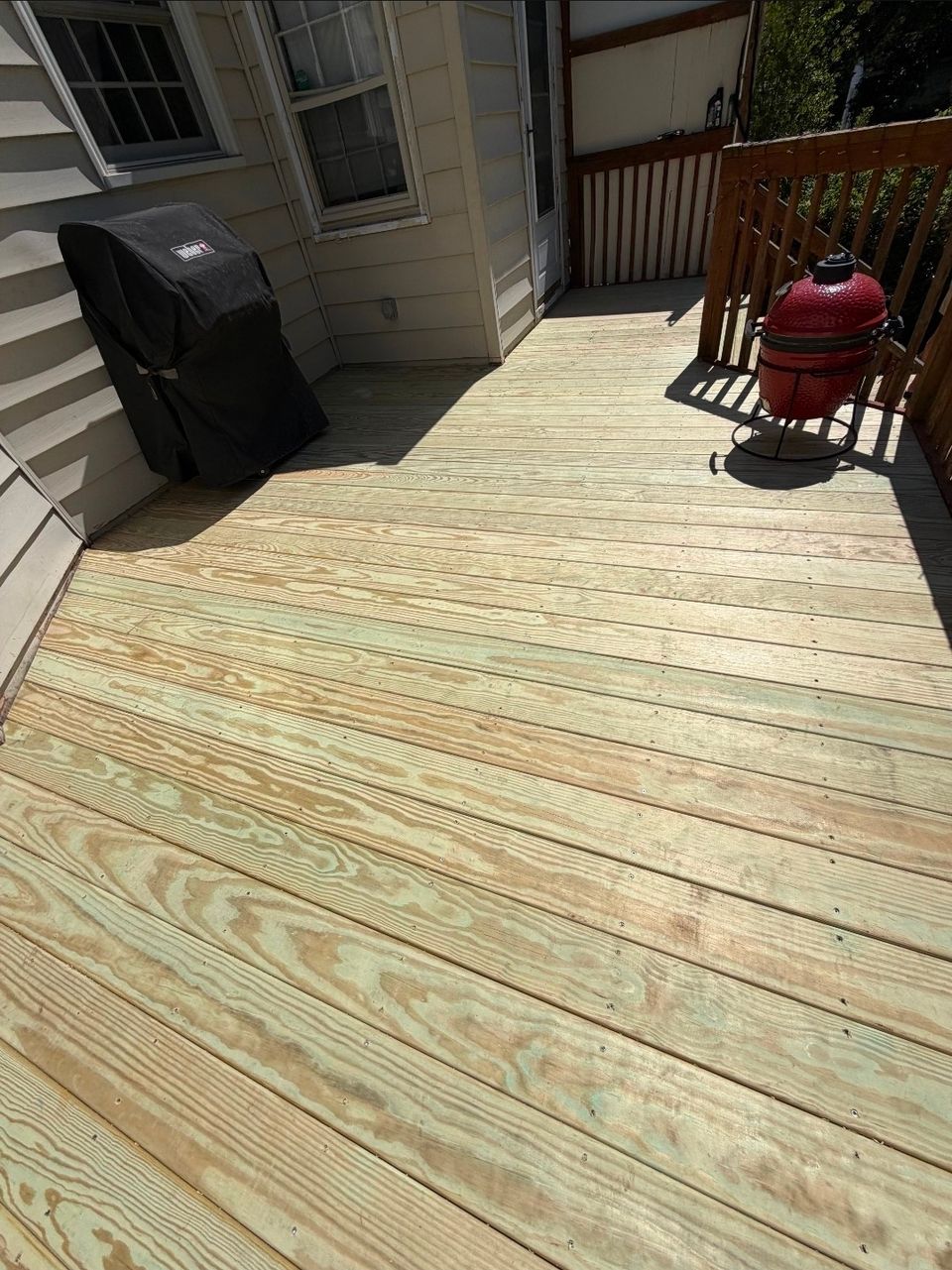 A completed wood deck, Virginia Beach VA