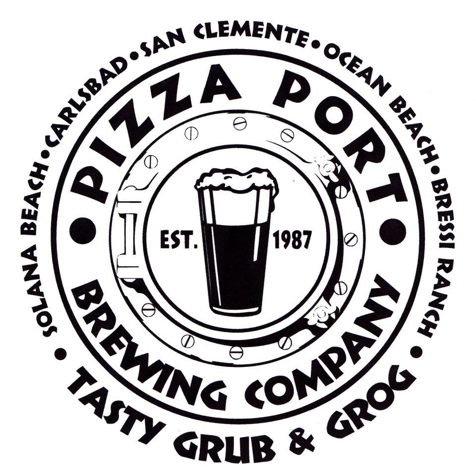 PIZZA PORT BREWING Circle Logo BW STICKER decal craft beer brewery brewing 